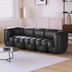 Set da Soggiorno GEDO 2026 in Vera Pelle Europea, Divano di Lusso in Legno Antico - Product Image 1