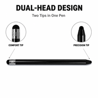 Stylet double tête 2 en 1, pointe en caoutchouc, compatible avec les écrans tactiles capacitifs pour smartphone et tablette, sans Bluetooth, passif