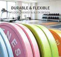Plaques d'haltères en fonte à gros trous couleur macaron, équipement de fitness unisexe, ensemble d'entraînement avec barre, fabriqué en Chine