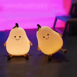 Pear Silicone Desk Light <b>Lamps</b> Pat Table <b>Lamp</b> Touch Light Led Silicone Animal Decorative <b>Lamps</b> Colorful Night Light Home Decor - Product Image 3