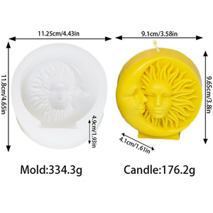 Moule en silicone 3D Visage Soleil Lune pour bougies, gravure de portraits DIY, artisanat, plâtre, savon, résine, décoration de table - Product Image 3