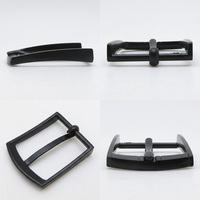 Boucle de ceinture en alliage de zinc noir mat mince de 30 mm, à ardillon incurvé, pour ceintures en cuir pour hommes, usage quotidien ou formel, avec logo OEM