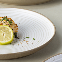 Assiettes en céramique mate fabriquées à la main au four YAYU, en porcelaine, en gros, pour restaurants, banquets, traiteurs, OEM personnalisé