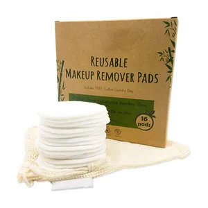 OEM 可重复使用可水洗有机化妆品卸妆布竹棉垫环保