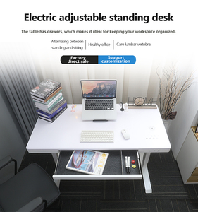 2jrf2 Điện Đứng Bàn Bằng Gỗ Có Thể Điều Chỉnh Máy Tính Bảng Với Chiều Cao Có Thể Điều Chỉnh Ngăn Kéo Ngồi Đứng Văn Phòng Bàn - Product Image 3
