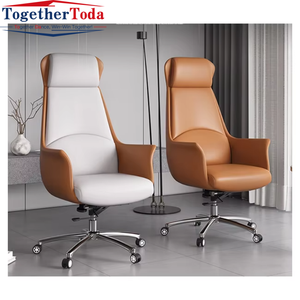 Chaise de bureau exécutive confortable en cuir, ergonomique, à dossier haut, simple, pour la maison, le bureau, les conférences - Product Image 3