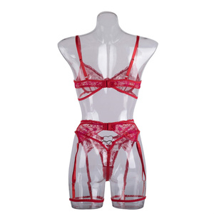 Set <span class=keywords><strong>Reggiseno</strong></span> e Perizoma Ricamato Floreale Senza Cuciture, Sexy da Sposa, 3 Pezzi, in Pizzo <span class=keywords><strong>Trasparente</strong></span> <span class=keywords><strong>con</strong></span> <span class=keywords><strong>Ferretto</strong></span>, <span class=keywords><strong>Reggiseno</strong></span> a Coppa 3/4, Perizoma e Reggicalze - Product Image 5