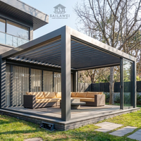 Pergola en aluminium sur mesure OEM 6x4m avec toit à lames motorisé, imperméable, pavillon de jardin de luxe, grandes espaces de vie, vente chaude