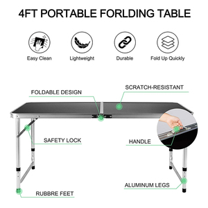 4-người Xách Tay Cắm Trại Ngoài Trời bàn ghế đặt có thể gập lại thiết kế kim loại <span class=keywords><strong>carton</strong></span> Nhôm phong cách hiện đại Vali lỗ dễ dàng du lịch - Product Image 2