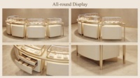 Système d'affichage visuel pour bijoux en demi-cercle certifié FSC, vitrine LED ondulée, comptoir modulaire, aménagement de boutique