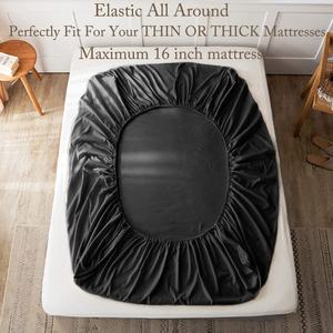 Juego de Sábanas <span class=keywords><strong>Ashley</strong></span> Taylor Serie 2000, 6 Piezas, Microfibra de Fácil Cuidado, Color Negro Completo, Venta al Por Mayor - Product Image 5