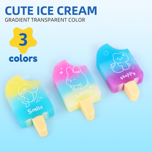 Nhà máy bán buôn bán giá tốt dễ thương mặt hàng văn phòng phẩm khuyến mại mini vui Ice Cream Shaped bút chì tẩy cho các trường học - Product Image 5