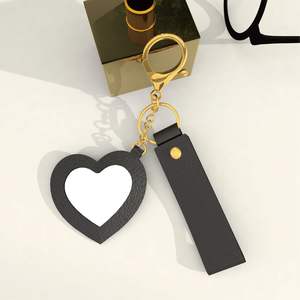 2025年かわいい創造的な小さなピーチハート型メイクミラーキーチェーンPUレザー - Product Image 3