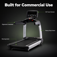 Tapis roulant électrique commercial avec écran tactile HD, large plateau de course, capteur de fréquence cardiaque portable, programmes d'exercices, équipement de fitness