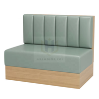 Canapé-banc haut de gamme pour café-restaurant, mobilier commercial pour café et hôtel, banquette vert pâle, ensemble table et chaises en bois