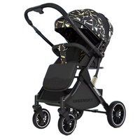 Poussette de voyage pliable réglable en hauteur avec siège réversible et grand espace de rangement