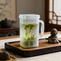 Mug à café en silicone de qualité alimentaire sans BPA avec couvercle et poignée, incassable, réutilisable, tasse à thé de bureau pour boissons chaudes et froides