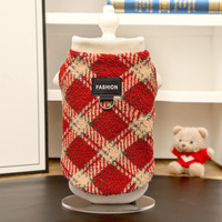 Harnais pour chien, veste en polaire à carreaux, manteau chaud pour animaux de compagnie avec anneau en D, veste pour chiot à col roulé, lavable pour chiens et chats de petite et moyenne taille