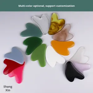 HZ Quick Bruising Full Body Acupoint Facial Back Massage 2026 Ready Jade Roller Ready Heart-Shaped Resin Gua Sha Board - Product Image 3