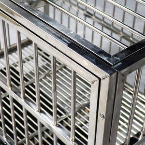 Büyük pet köpek kafesi paslanmaz çelik köpek sandık ağır açık köpek evi kulübesi - Product Image 5