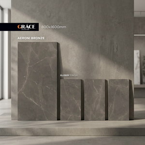 Azulejos de porcelana brillante Breccia Latte de 800x1600 mm con aspecto de mármol para pisos y paredes en interiores de hoteles - Product Image 5
