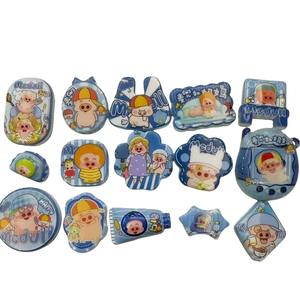 Perles plates en acrylique plaquées UV imprimées pour le style, pendentif en forme de batte de baseball à double cœur, accessoires de bricolage - Product Image 6