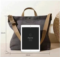 Sacs fourre-tout en toile Inside Out, faible MOQ, taille moyenne, grande capacité, réutilisables, écologiques, avec longues poignées, fermeture éclair et motif lettres