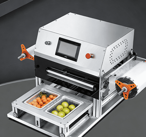 Machine de scellage automatique MAP commerciale pour remplissage de produits solides, machine à emballer les bols et plats préformés pour plats à emporter frais - Product Image 2