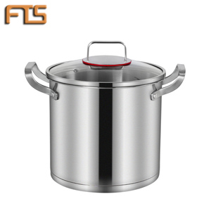 Fts 304 Thép Không Gỉ Đồ Nấu Nướng Với Glass Nắp Công Suất Lớn Súp Nồi Chất Lượng Cao Thẳng Xi Lanh Súp Kho Chậu - Product Image 2