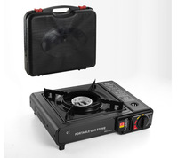 Réchaud à cassette manuel simple en fer, portable, résistant au vent, à gaz butane pour camping en extérieur et cuisson de fondue