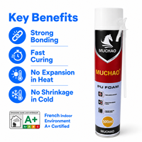 MUCHAO A33 500ml Adhésif polyuréthane monocomposant blanc à séchage rapide multi-usages pour la construction de portes et fenêtres en bois