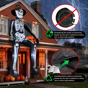 Decoración Inflable de <span class=keywords><strong>Esqueleto</strong></span> <span class=keywords><strong>Sentado</strong></span> para Halloween, Decoración para Fiestas de Halloween al Aire Libre - Product Image 6