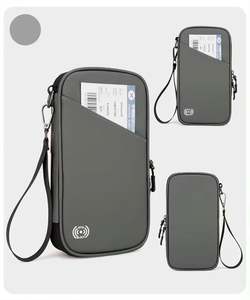 Portefeuille multifonctionnel antivol tendance, organiseur de documents portable en tissu Oxford, blocage des cartes de crédit et passeport - Product Image 5