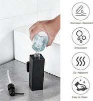 Distributeur de savon mural au design moderne, noir mat, en acier inoxydable SUS304, accessoires de salle de bain