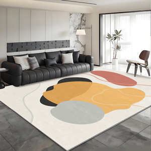 Alfombra nórdica minimalista con diseño abstracto rectangular, fibra de poliéster resistente a las manchas, para sala de estar, dormitorio, uso doméstico - Product Image 2