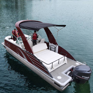 เรือพอนทูนไฟเบอร์กลาสสุดหรูสำหรับตกปลาและพายเรือ ปี 2022 พร้อมเทรลเลอร์สำหรับเล่นน้ำสุดหรู เหมาะสำหรับเล่นเซิร์ฟ กีฬากลางแจ้ง และเรือยอชท์ - Product Image 1