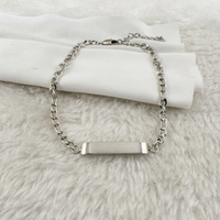 Loveher bijoux personnalisé nom barre côté inclinaison Bracelet à breloques à la main chaîne Figaro romantique saint valentin cadeau pour les Promotions