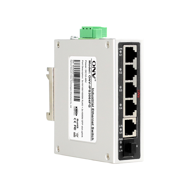 Best Price Unmanaged Industrial Network Switch 5*Gigabit RJ45 + 1*SFP Fiber Port POE & QoS 12Gbps Capacity Wide Temp Support