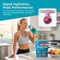 WELLBODY Poudre d'hydratation électrolytique sans sucre, boisson énergétique pré-entraînement vitaminée pour la nutrition sportive