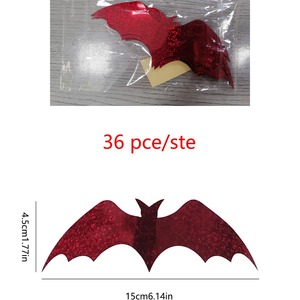 สติ๊กเกอร์ติดผนัง PVC ลายค้างคาว 3 มิติ ขนาด 1 เมตร ประดับด้วยกลิตเตอร์ สำหรับตกแต่งผนังห้องนั่งเล่นและห้องนอนในวันฮาโลวีน - Product Image 5