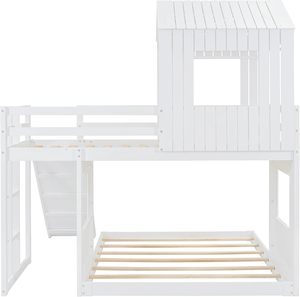 Cama Infantil Tipo Casa de Árbol con Diseño Personalizado, Fabricada en Fábrica, Cama Literas de Madera para Niños y Niñas con Tobogán - Product Image 2