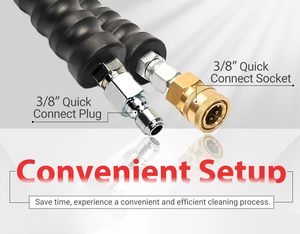 Manguera de Agua de Alta Presión con Trenzado de Acero para Agua Caliente y Fría 35 ° F a 212 ° Tubería de Suministro Flexible y Duradera con Capa Interior y Exterior de <span class=keywords><strong>Goma</strong></span> F - Product Image 5