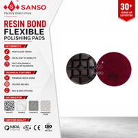 Disque de polissage abrasif fin en résine SANSO 50-800 grains pour béton, pierre, marbre – Utilisation à sec et à l'eau