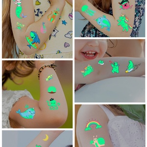 Autocollants de tatouage temporaire d'Halloween, imperméables, durables, nouveaux autocollants de tatouage personnalisés pour le visage et le corps des enfants, dessins animés - Product Image 6