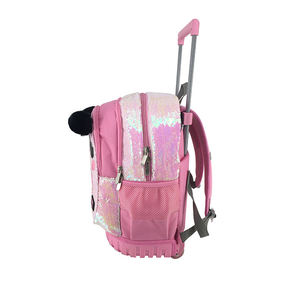 2023 nuevo diseño niñas lindo Panda Rosa brillo lentejuelas <span class=keywords><strong>mochila</strong></span> carro <span class=keywords><strong>mochila</strong></span> escolar <span class=keywords><strong>con</strong></span> <span class=keywords><strong>ruedas</strong></span> - Product Image 3