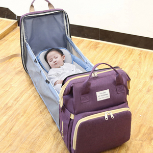 2025 디자이너 접이식 엄마 가방 엄마를위한 휴대용 다기능 아기 럭셔리 기저귀 배낭 - Product Image 2