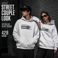 Sweat à capuche oversize en coton mélangé épais 420 GSM, style streetwear urbain, épaules tombantes, impression personnalisée, broderie 3D