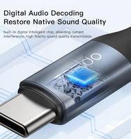 YAU38 Yesido Adaptateur USB-C Type C en alliage d'aluminium et nylon vers prise audio auxiliaire 3,5 mm pour écouteurs et casques USB