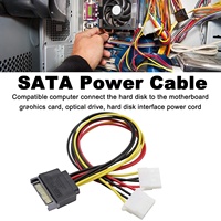 Premium 18AWG cobre SATA 15Pin macho a Dual 4Pin Molex IDE hembra Y Splitter Cable de alimentación para actualización HDD SSD