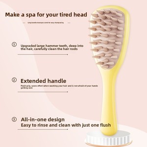Dual-Use Silicone Air Cushion Comb Long Handle Men's Women's Scalp Meridian Massage Wash Hair Comb Dry Wet Bath <b>Brushes</b> Home Use - Product Image 4
